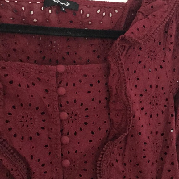 Madewell Burgundy Blouse - Picture 2 of 2